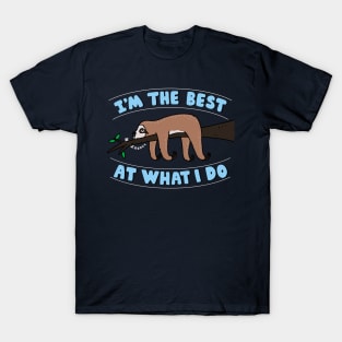 Cute Funny Lazy Sloth Cartoon Slogan Funny Procrastination Funny Saying Typography T-Shirt